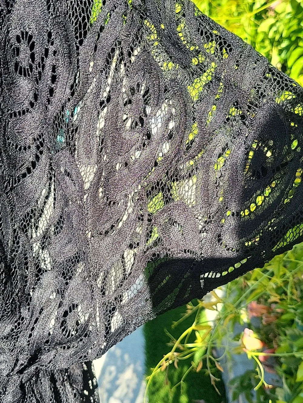 Black Lace Swim Cover Top 3X